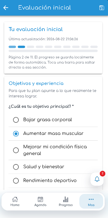 Evaluación inicial